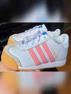 Sz 6 Toddler Girl's ADIDAS ORIGINAL'S SAMOA CLOUD White/pink